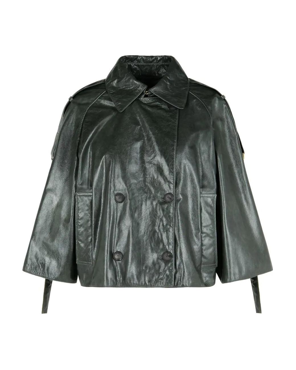 Chaqueta Con Cuello De Pico Max Mara de color Green