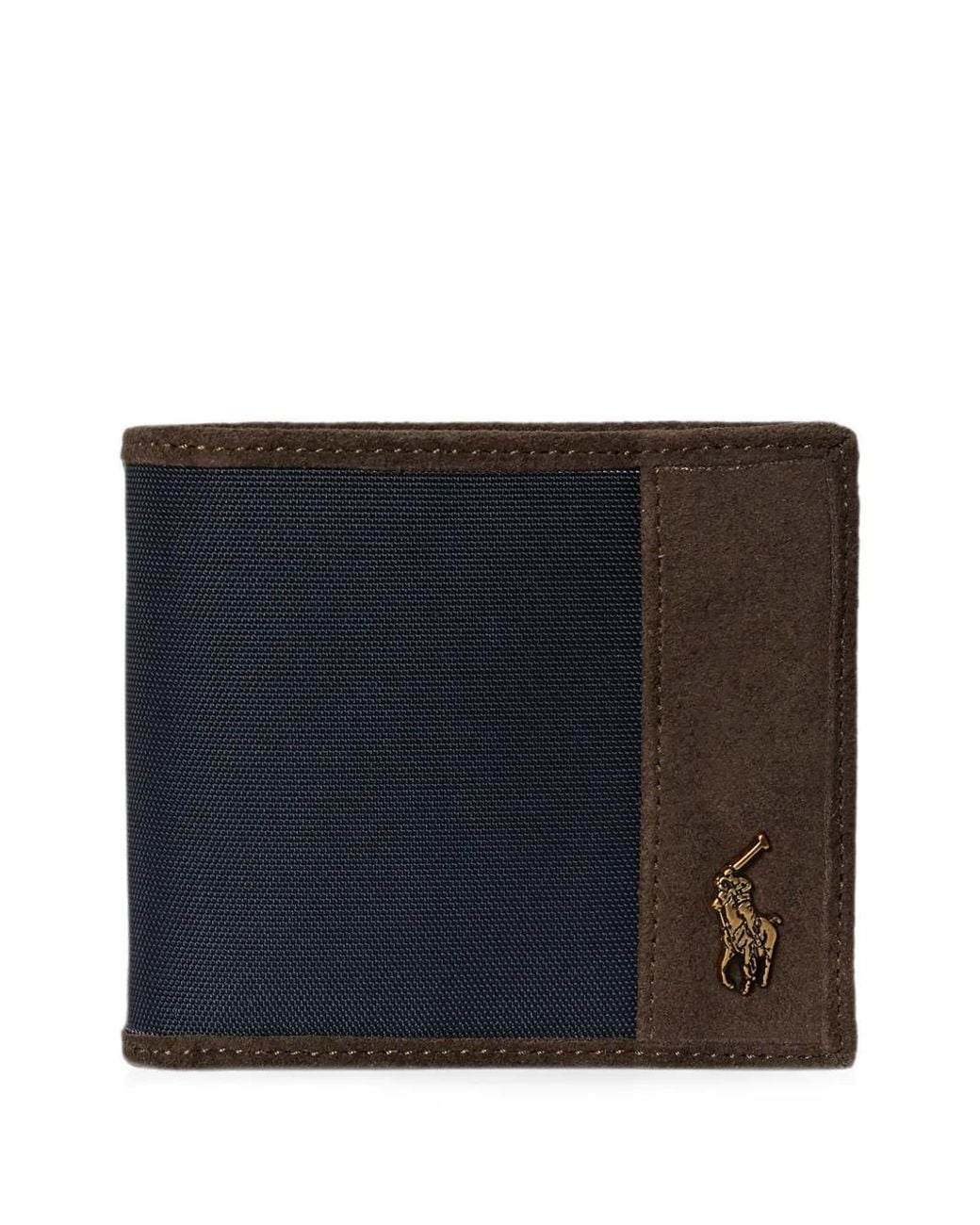 Polo Ralph Lauren Black Suede-Trim Billfold Wallet for men