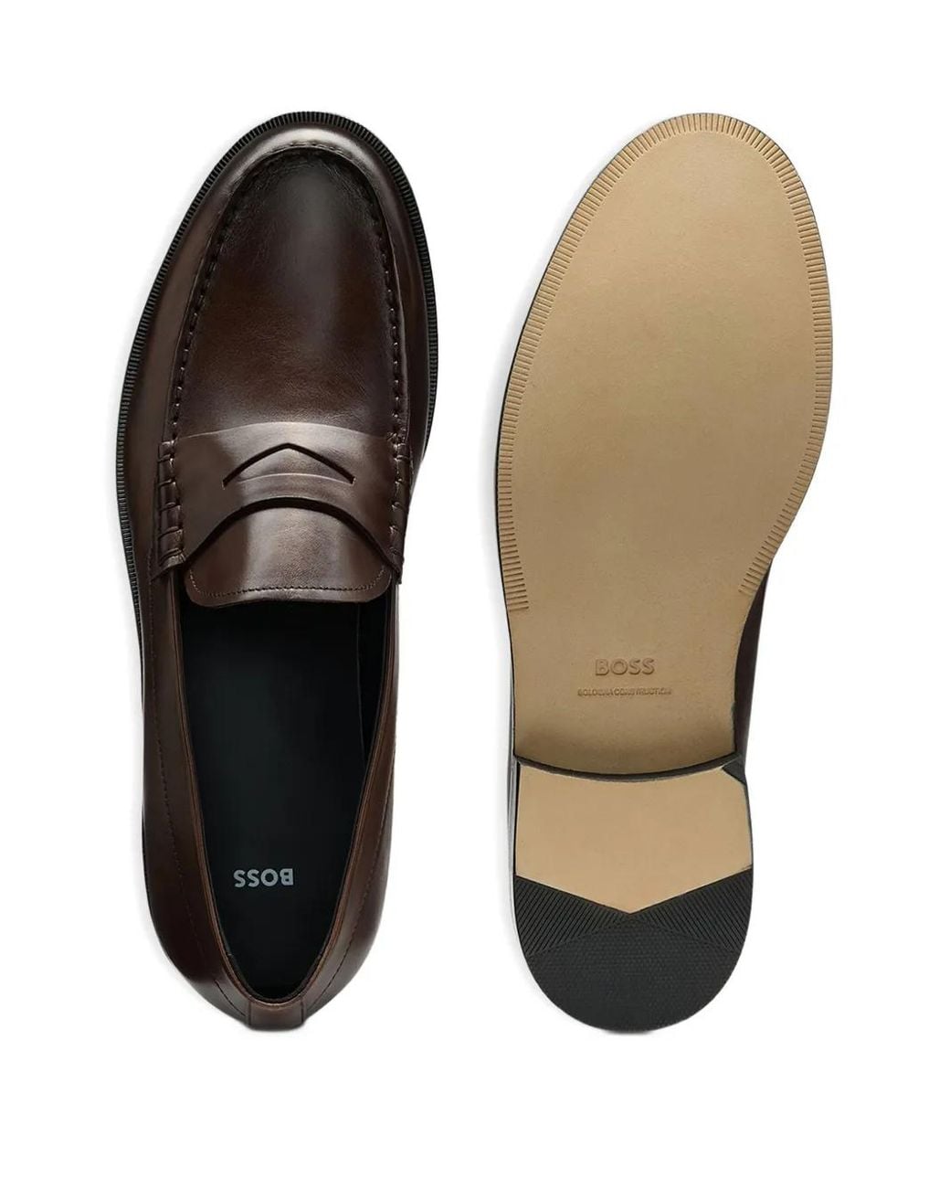 BOSS Italian Leather Penny Loafers Brown  Sizes 8, 8.5, 9 NWOT Go…Normcore NEW Hugo Boss Men Driver Penny Loafer Leather Brown 7 8 8.5  main image 2