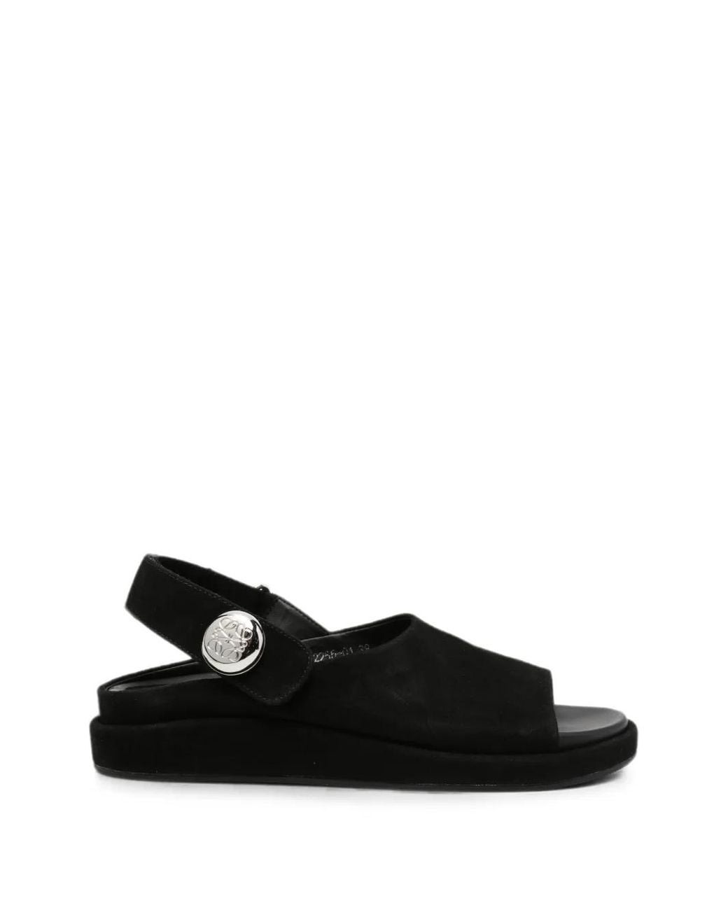 SERGIO MORETTI FIRENZE Black Logo-Plaque Touch-Strap Sandals