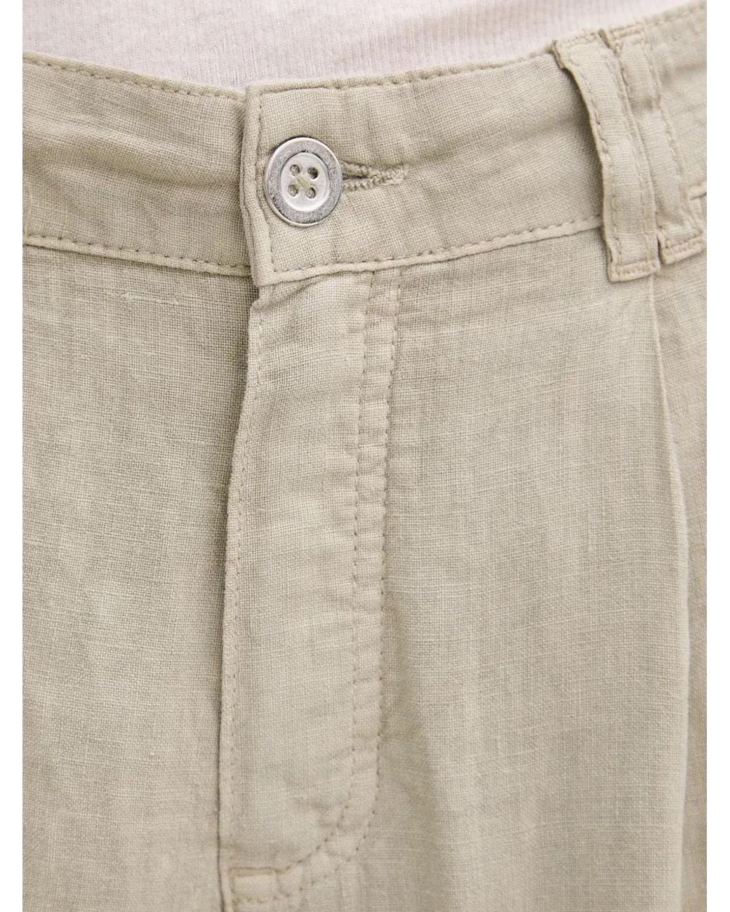 MARC AUREL Natural Pleated Wide-Leg Trousers