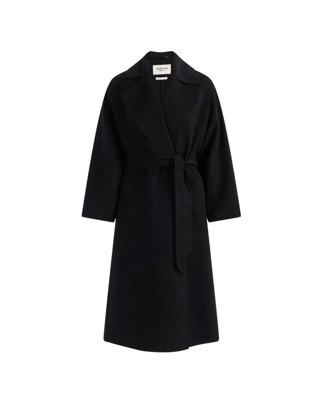 Weekend by Maxmara Black Belted Storm-Flap Coat