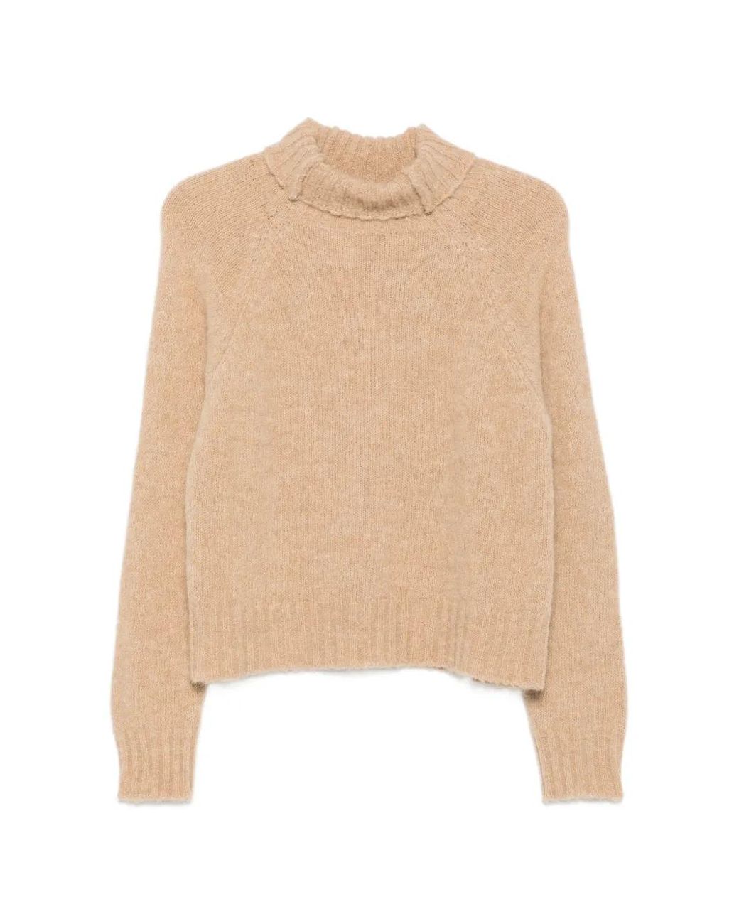 Jucca Natural Roll-Neck Raglan-Sleeve Sweater