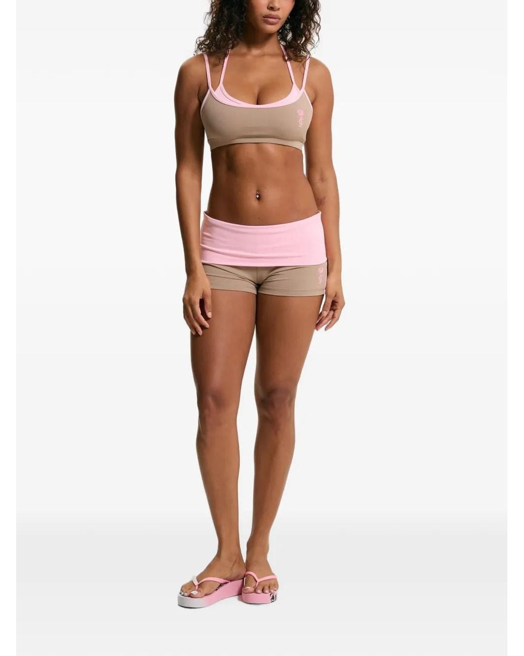 Juicy Couture Brown Double-Layered Sports Bra