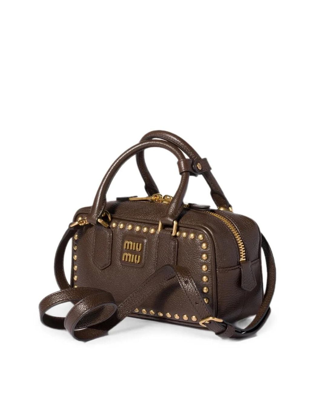 Miu Miu Black Arcadie Studded Leather Bag