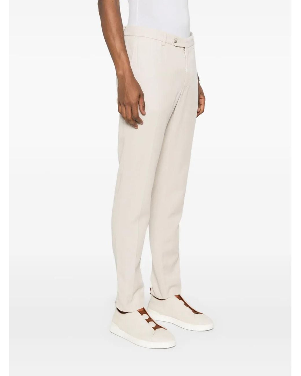 Hackett White Logo-Patch Trousers for men