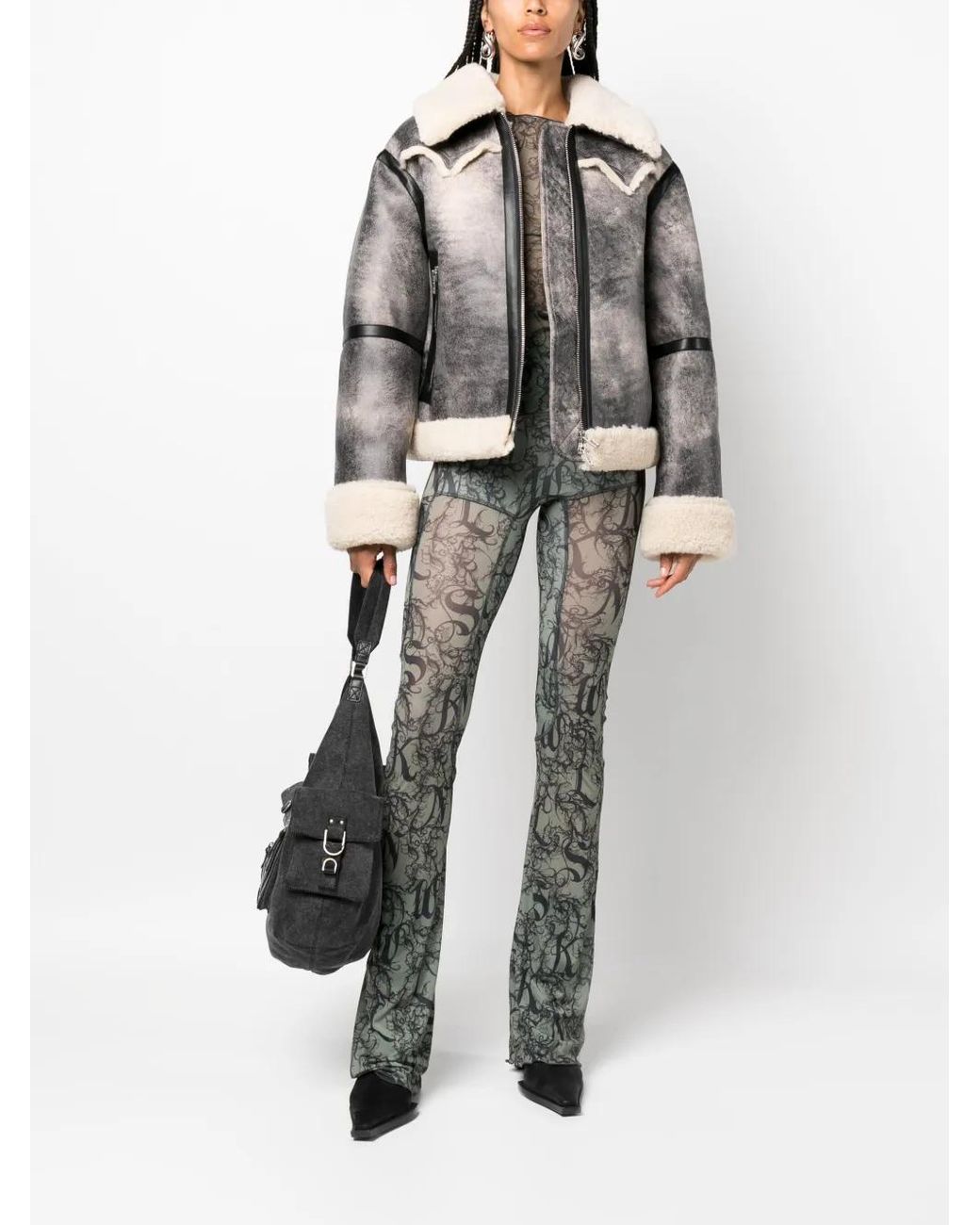 Stand Studio Black Lessie Faux-Shearling Jacket