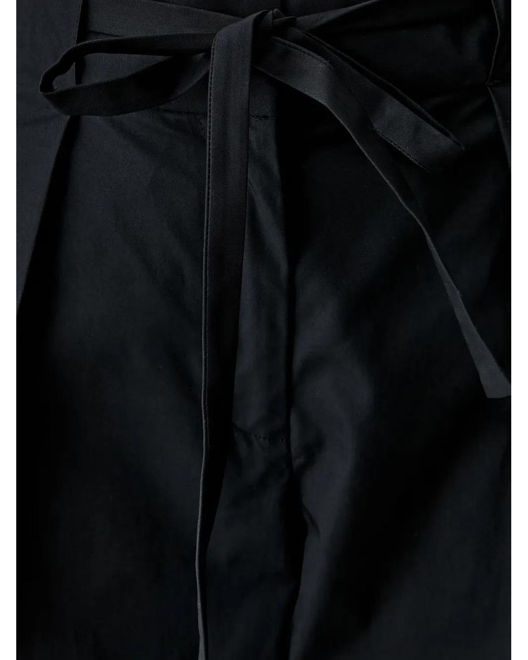 Karl Lagerfeld Black Belted Pleated Trousers