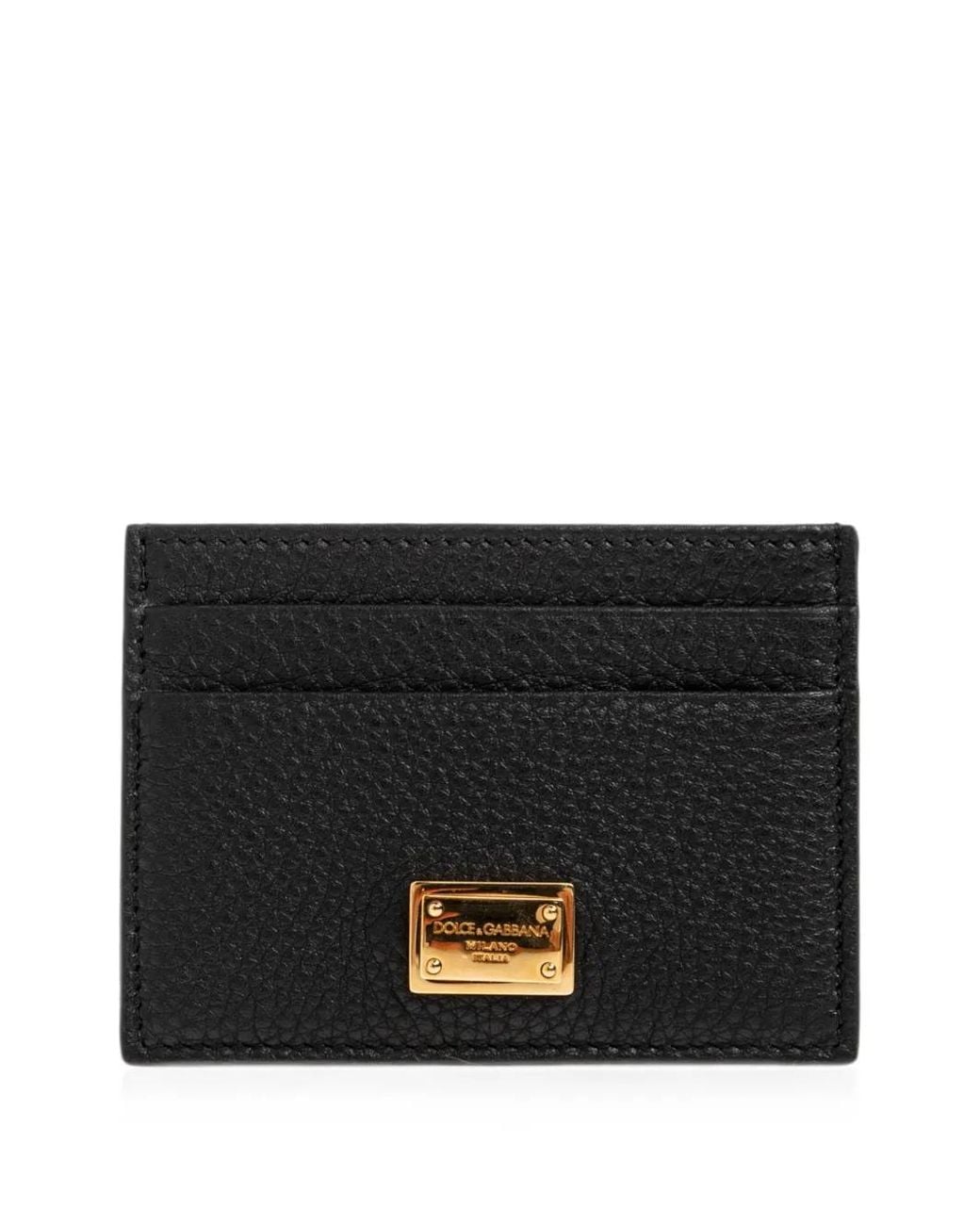 Dolce & Gabbana Black Logo-Plaque Leather Cardholder