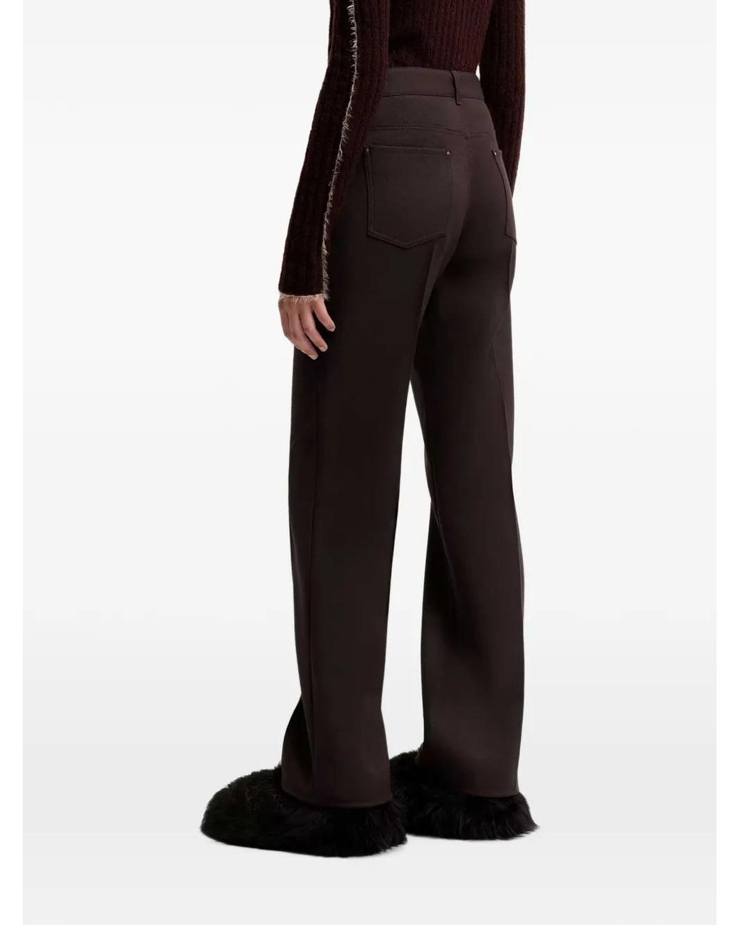 Moncler Brown Pressed-Crease Straight-Leg Trousers