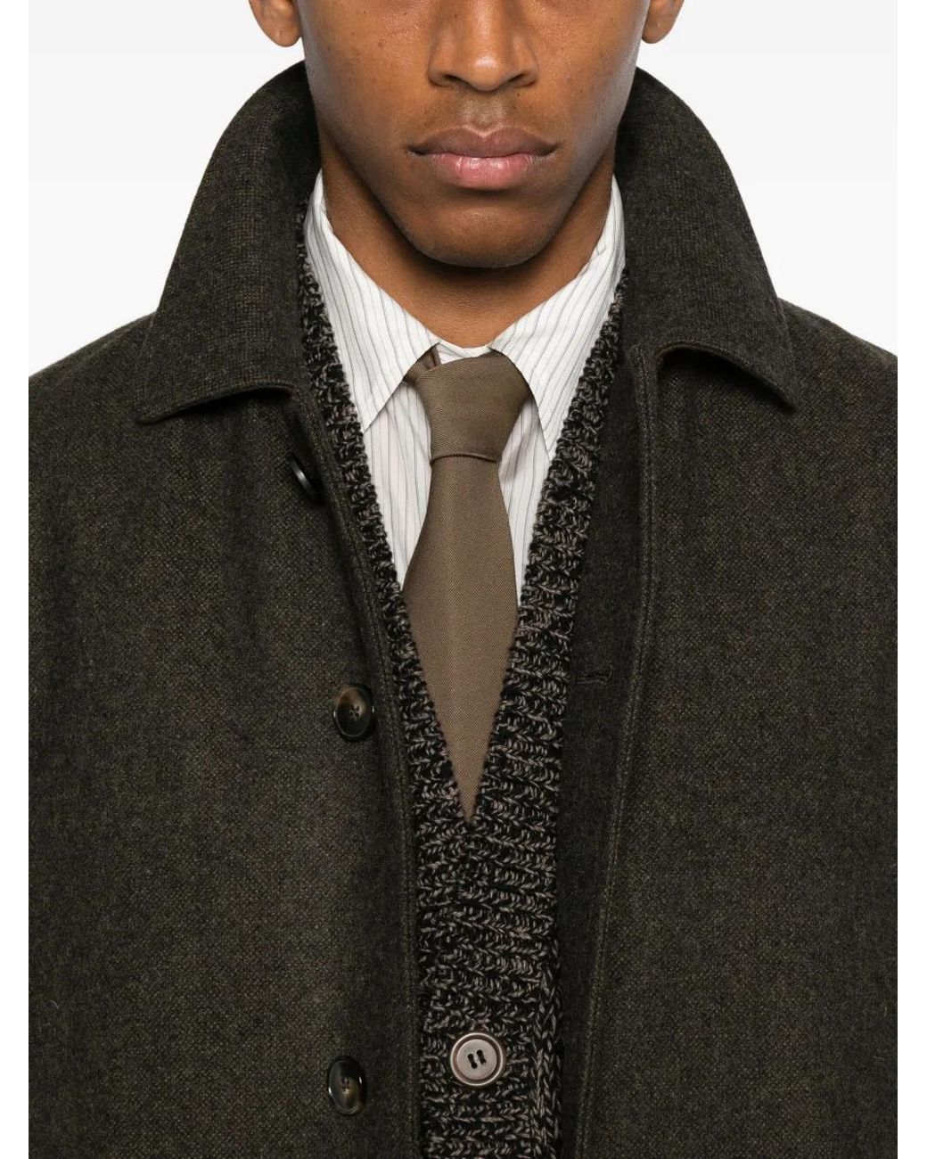 L'IMPERMEABILE Black Harry New Loden Buttoned Coat for men