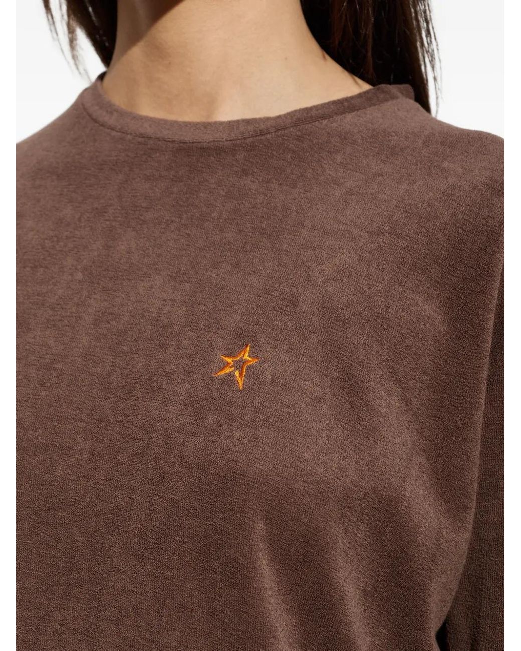 Perfect Moment Brown Terry Cotton Sweatshirt