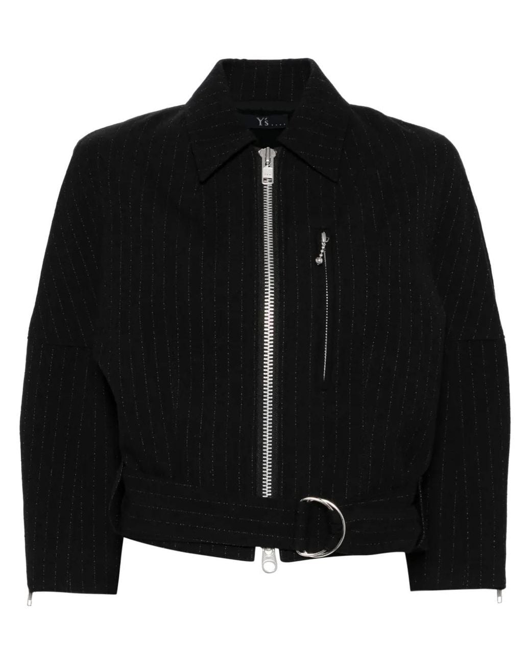 Y's Yohji Yamamoto Black Striped Zip-Up Jacket
