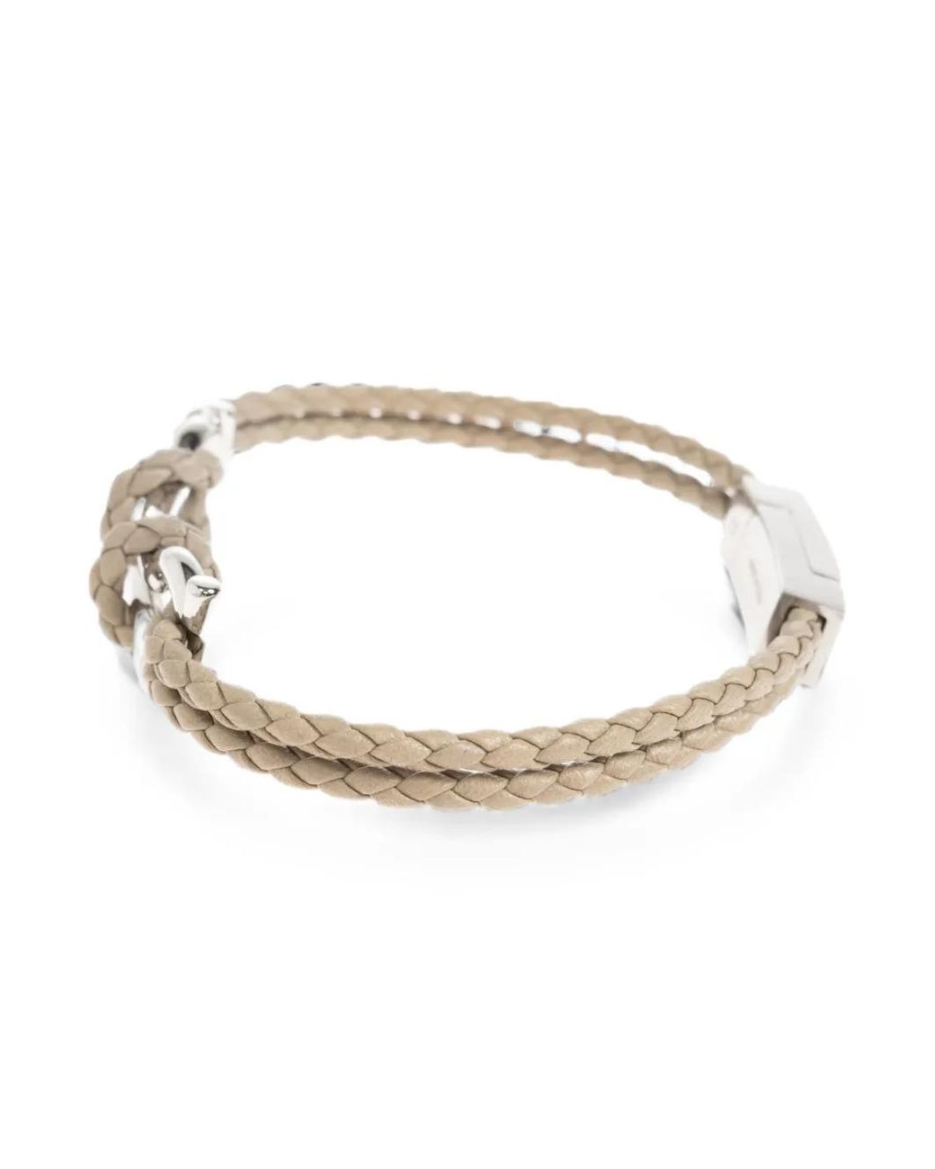 Ferragamo Metallic Gancini Braided Bracelet for men