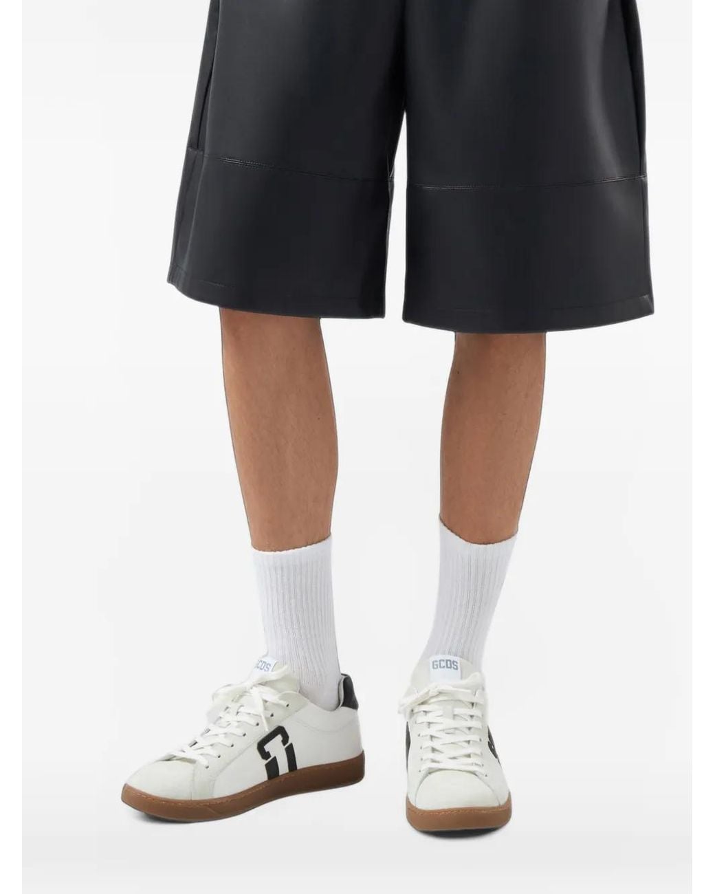 Gcds White Logo-Print Lace-Up Sneakers