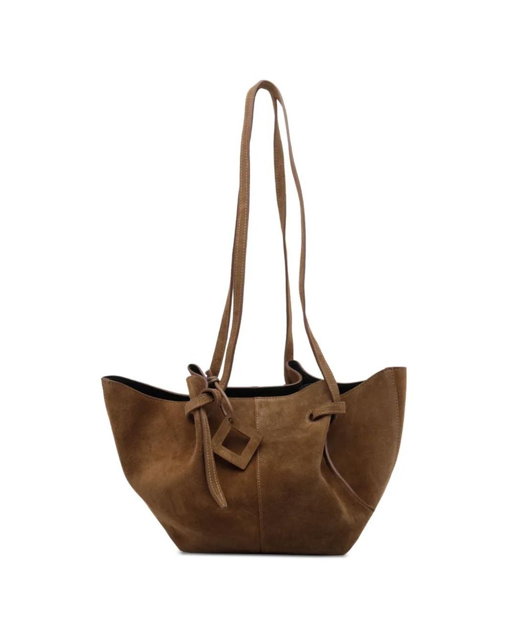 Date Brown Cabas Nina En Daim À Détail Noué