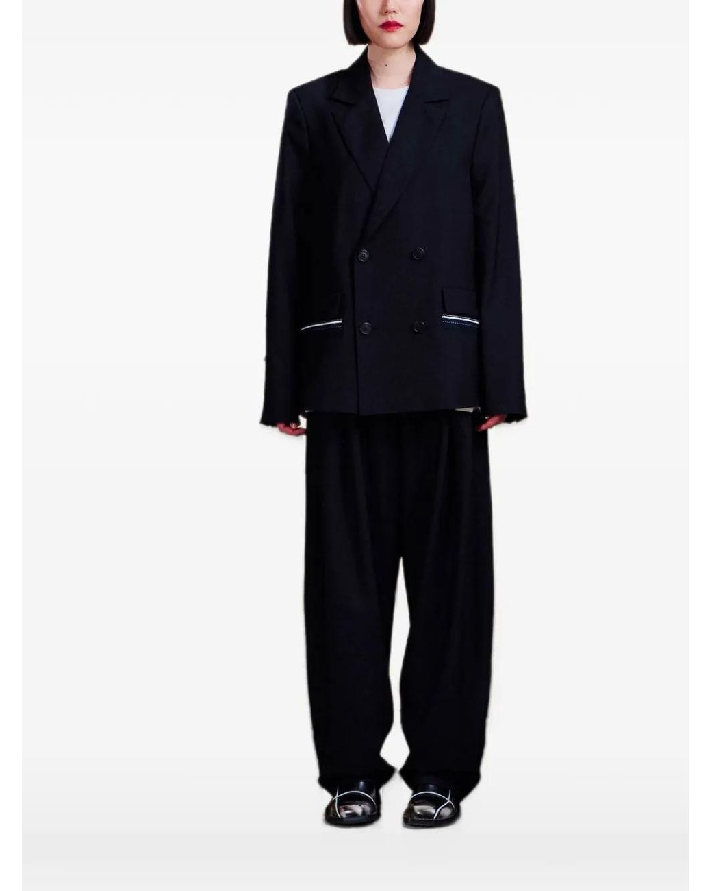 Henrik Vibskov Black Motif Double-Breasted Blazer