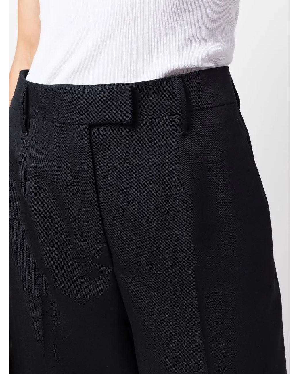 Prada Black Tapered Tailored Trousers