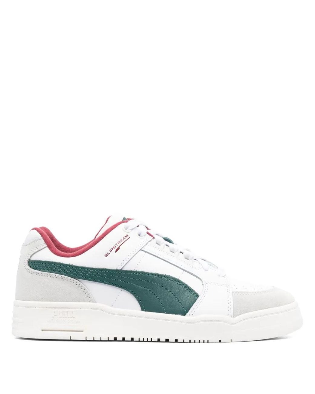 PUMA White Slipstream Lo Retro Sneakers / Malachite for men