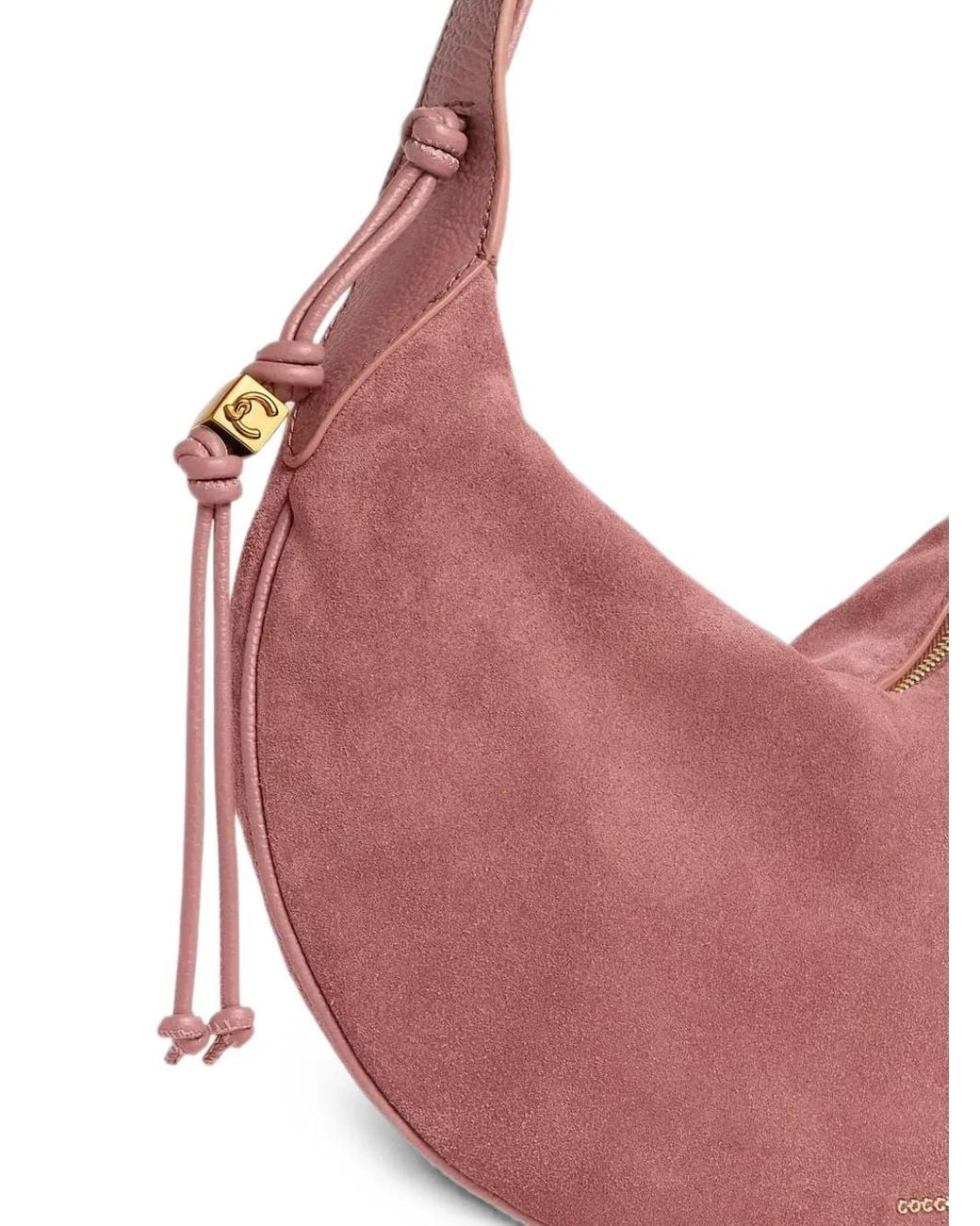 Coccinelle Pink Sac Porté Épaule Thess Medium En Daim