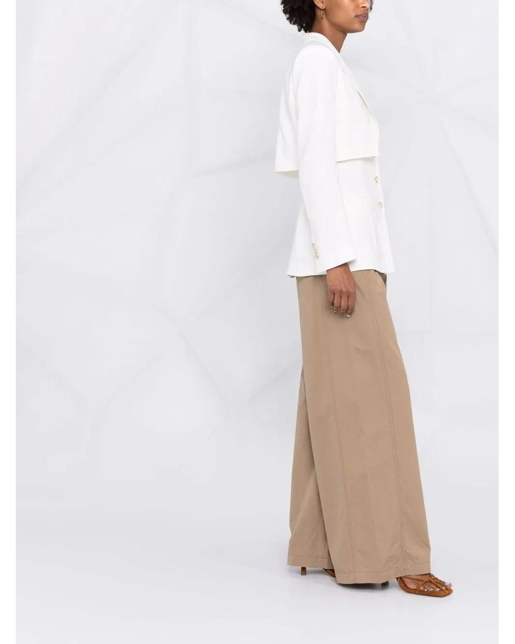 Alberta Ferretti White Detachable-panel Peak-lapel Blazer