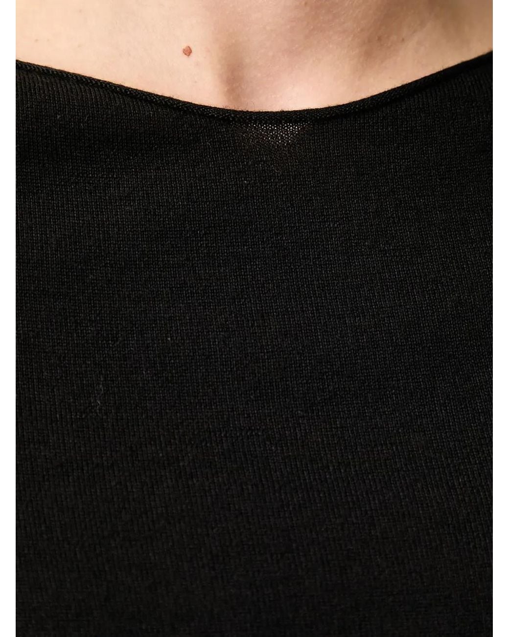 Marc O' Polo Black Boat-Neck Fine-Knit Top