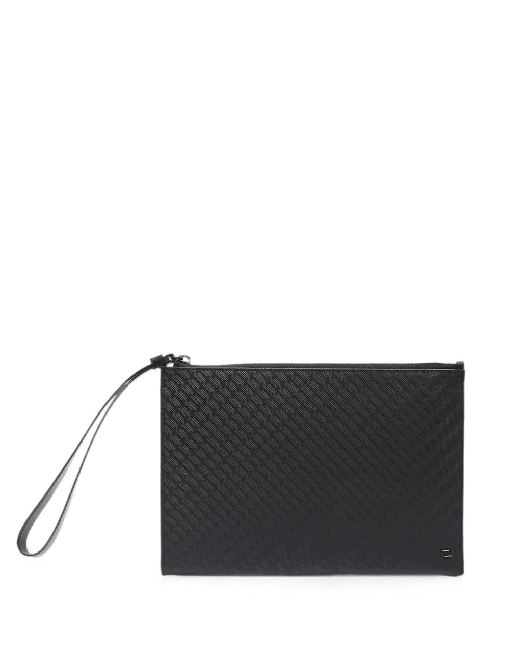 Lancel Black Leather Clutch Bag for men