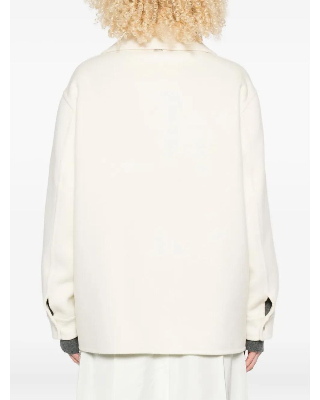 Chaqueta De Lana Con Doble Bolsillo Herno de color White