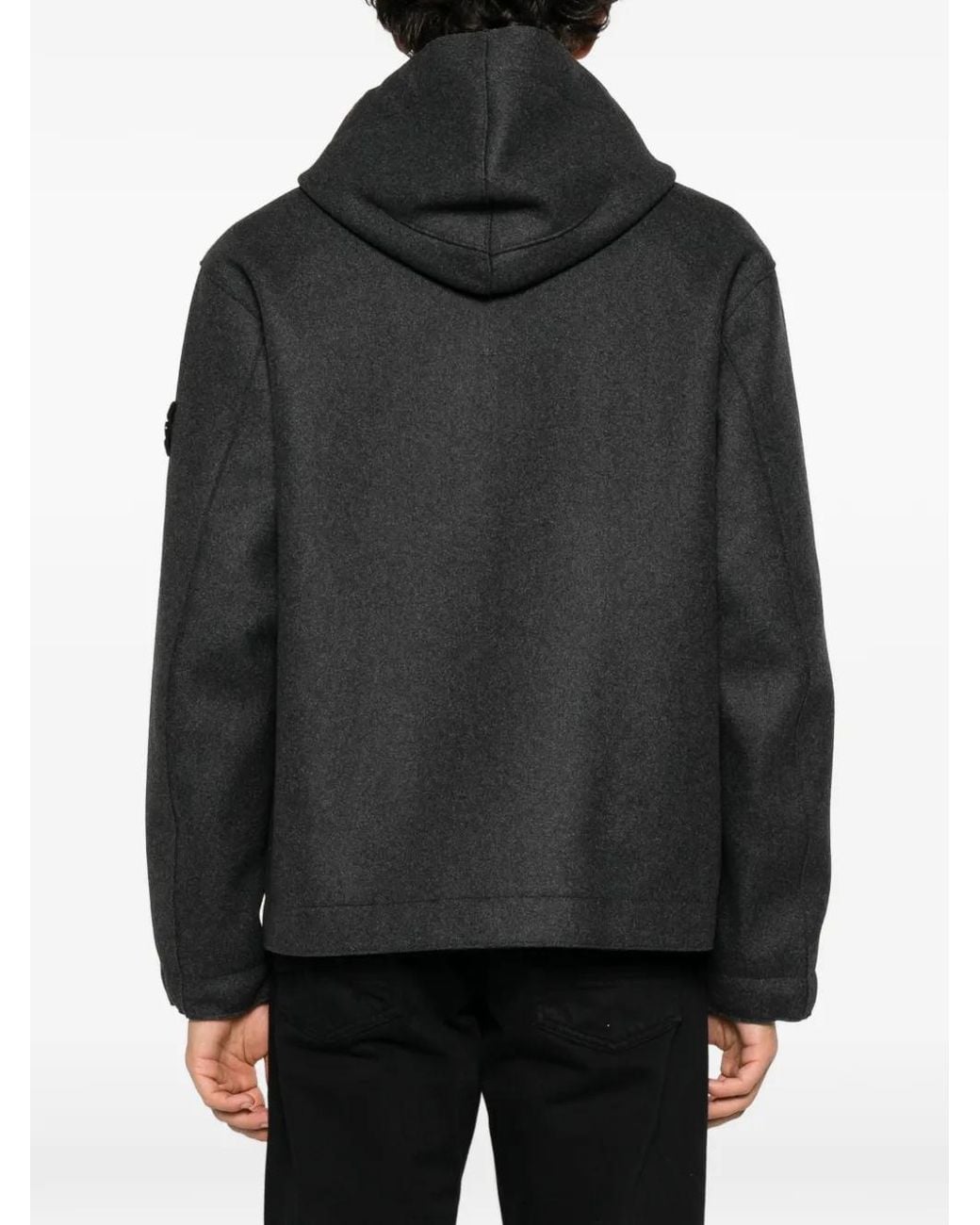 Stone Island Black Panno Hooded Jacket for men
