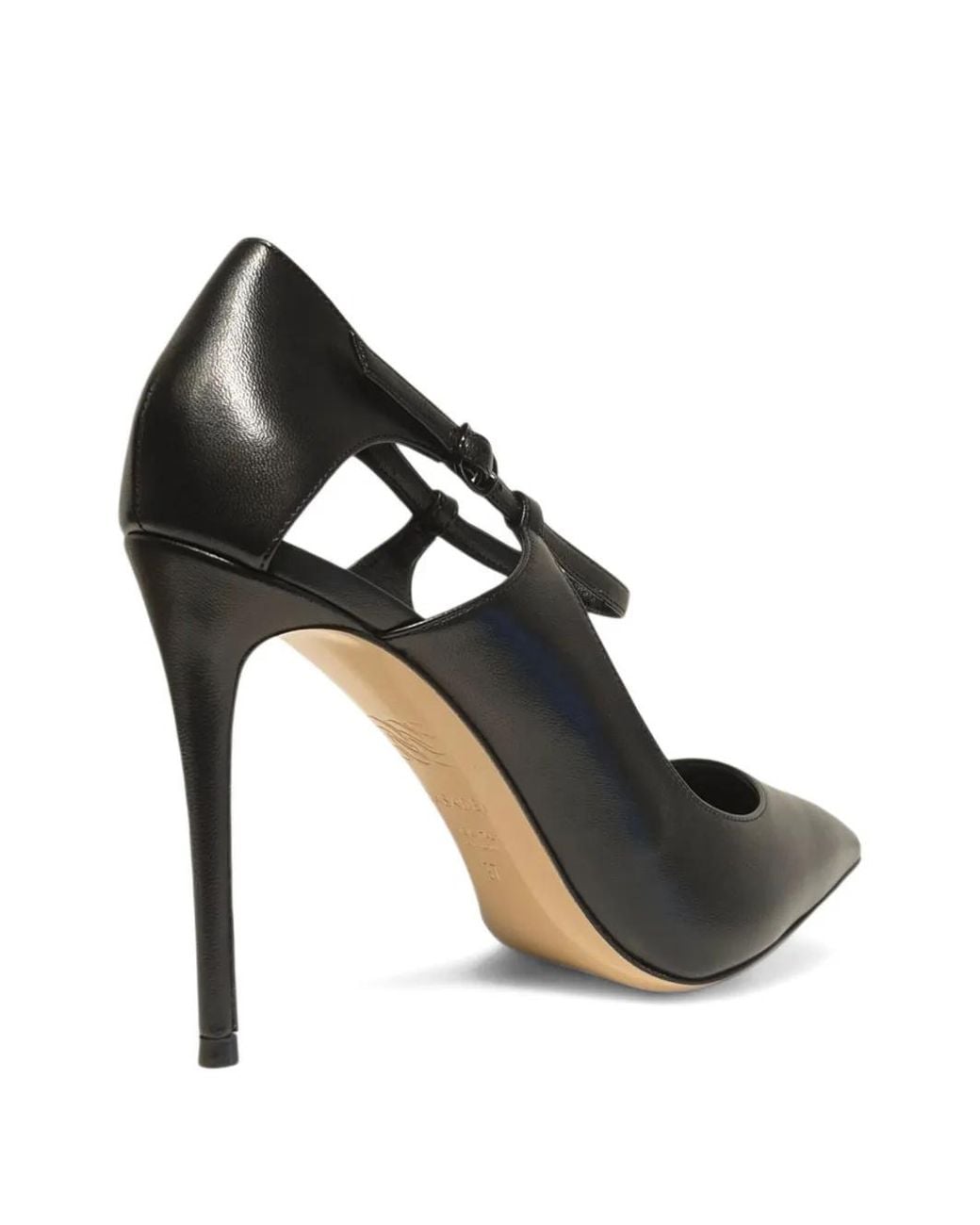 Casadei Black 100Mm Samurai Julia T-Strap Stiletto Pumps