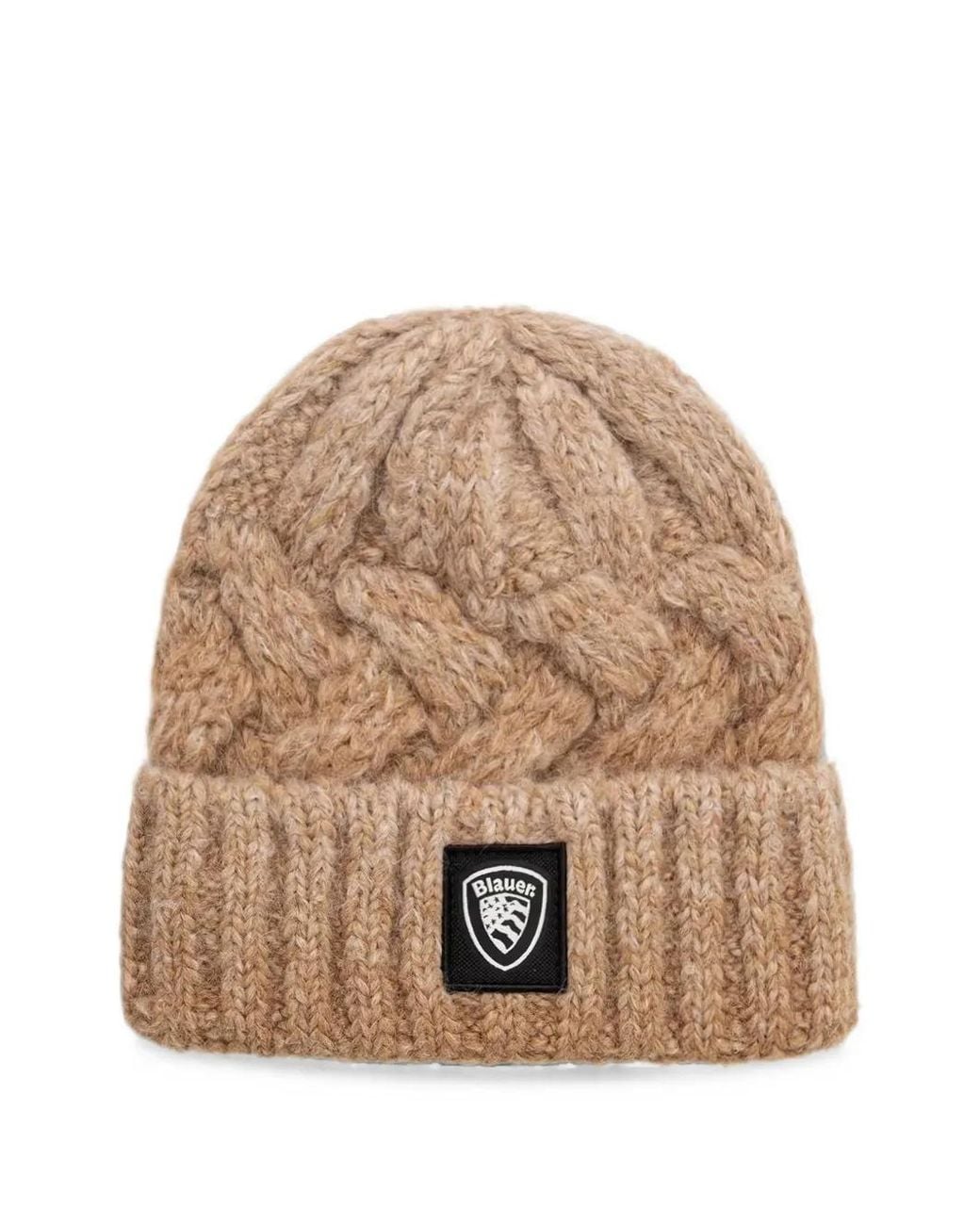 Blauer Natural Euclid Cable-Knit Beanie Hat
