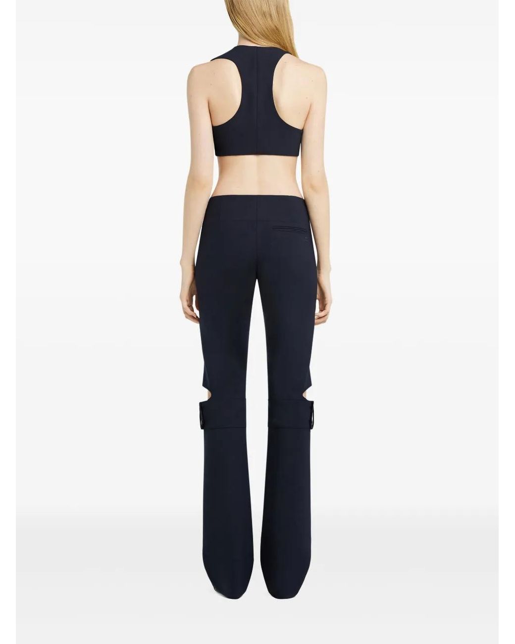 Courreges Blue Double-Buckle Trousers