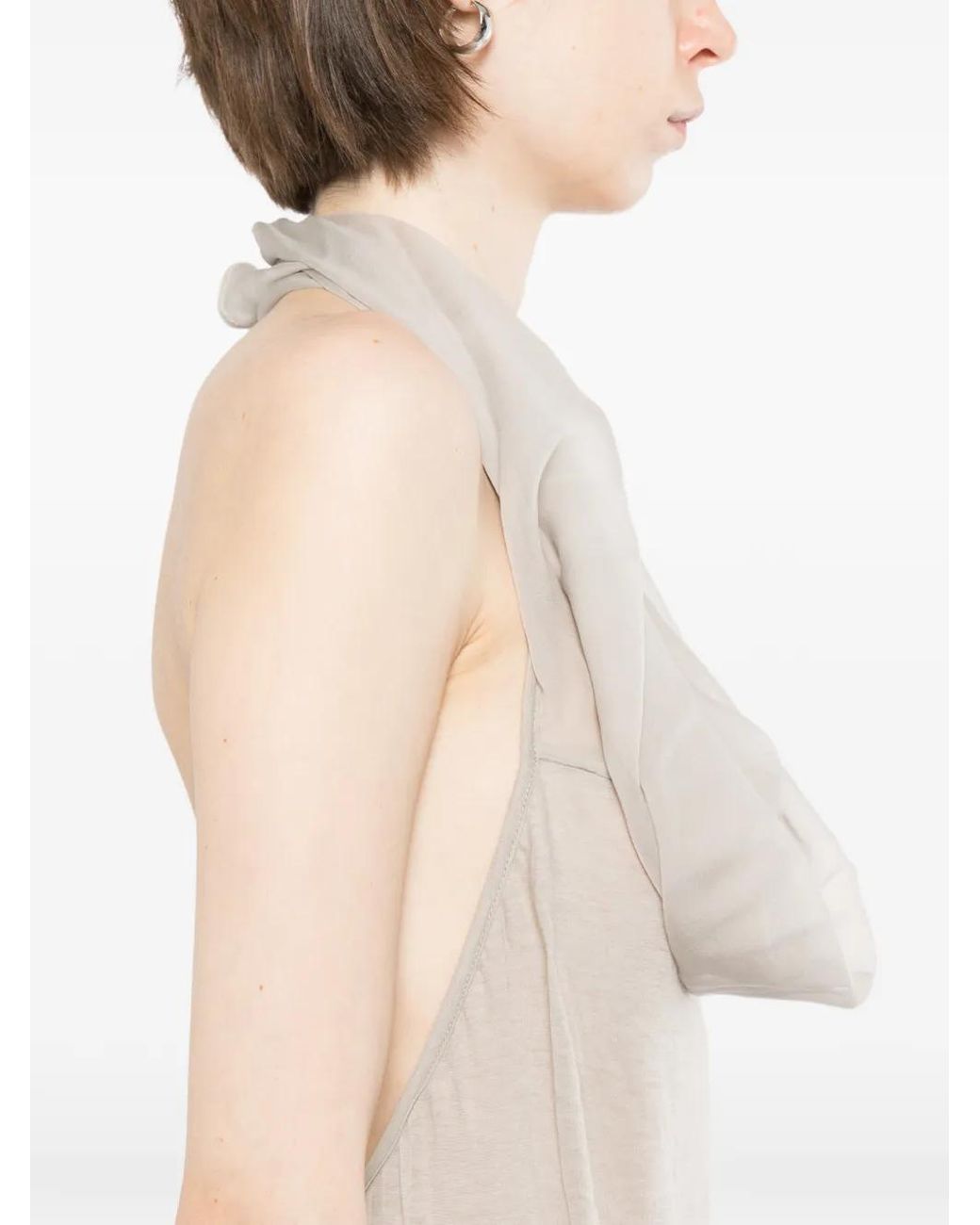 Rick Owens White Sunburn Halter Tahnk Top