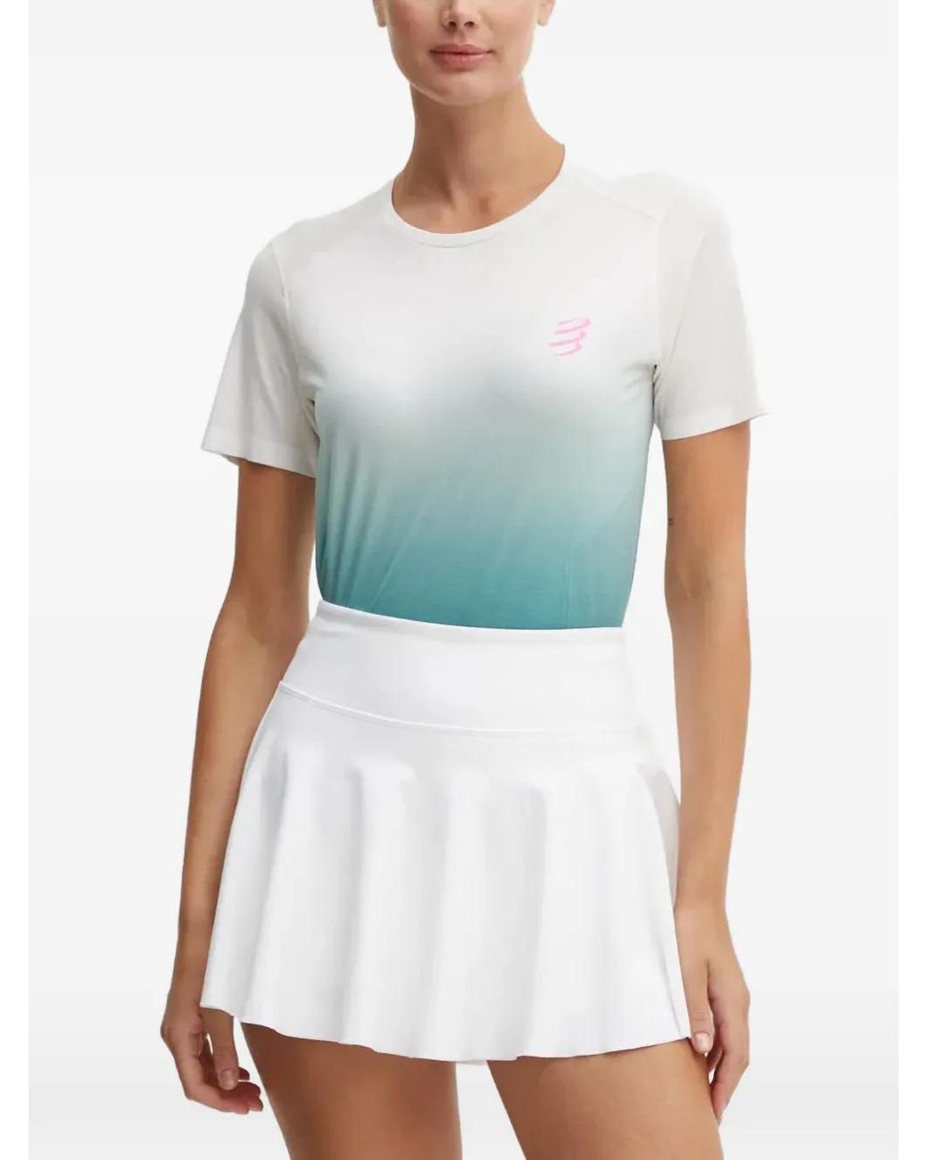 Compressport White Gradient-Effect T-Shirt