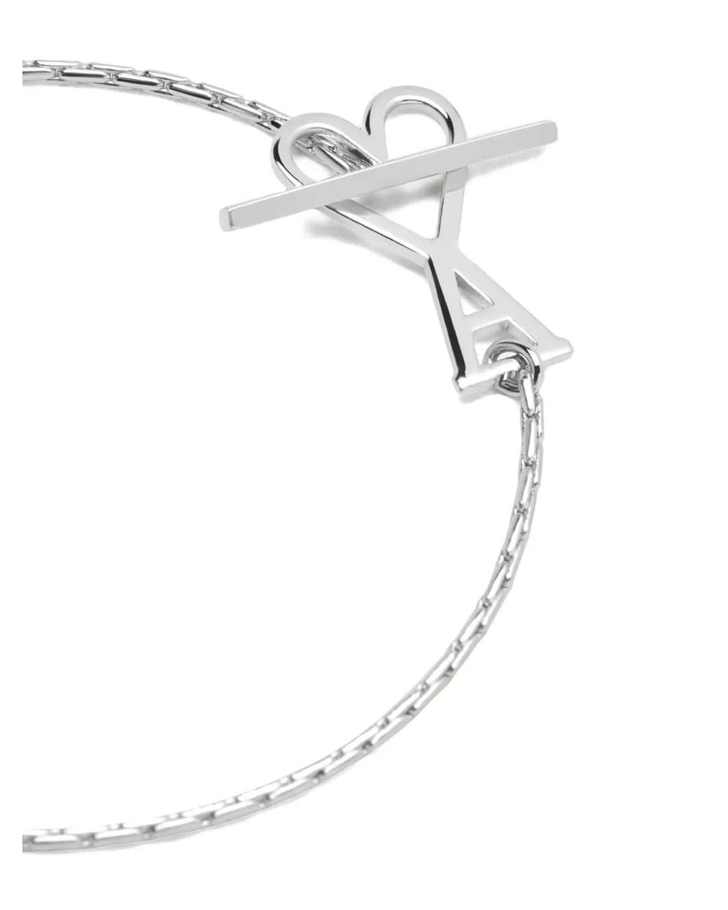 AMI White Ami De Coeur Two-In-One Chain Necklace