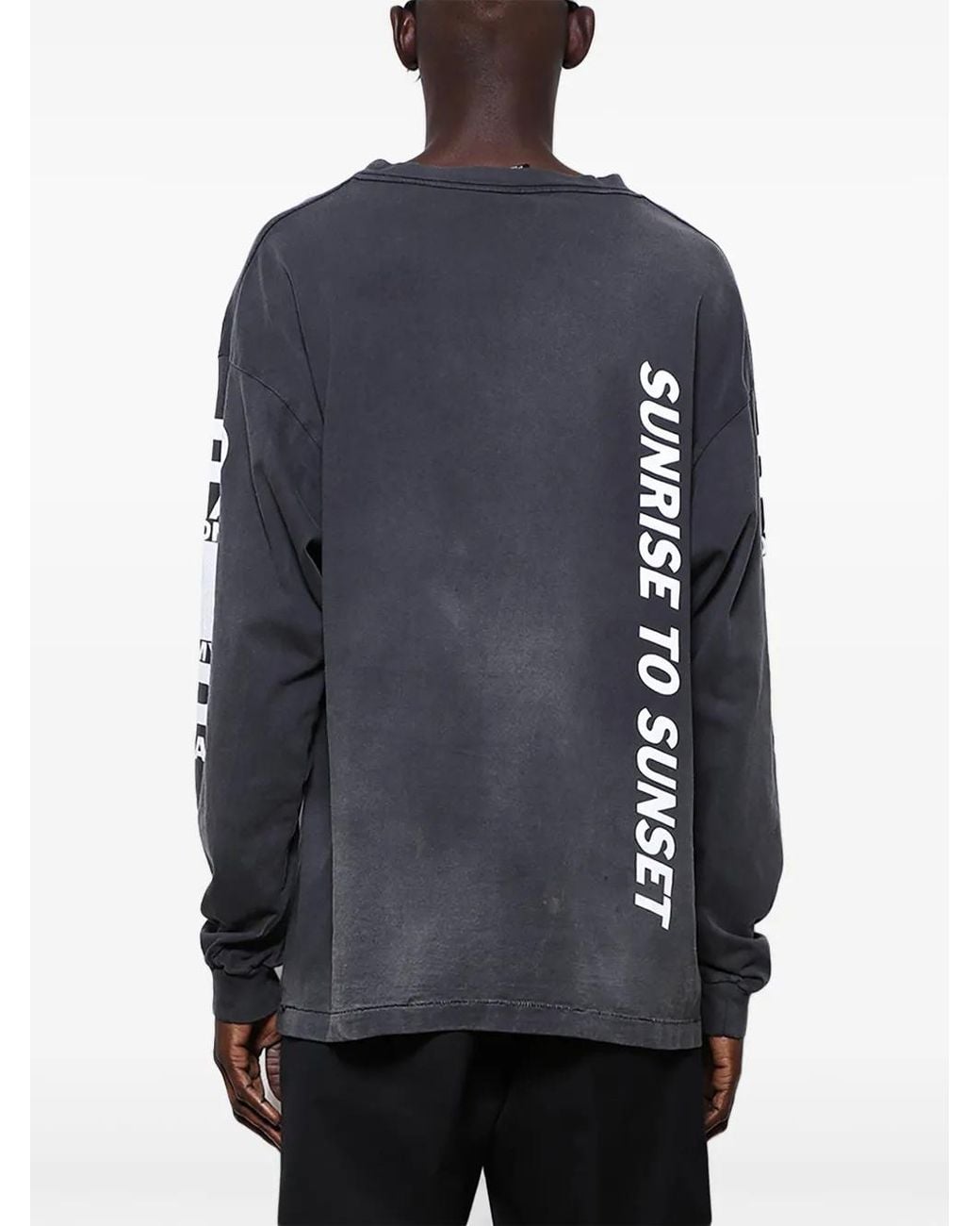 SAINT Mxxxxxx Blue Fire Graphic-Print Cotton Sweatshirt for men