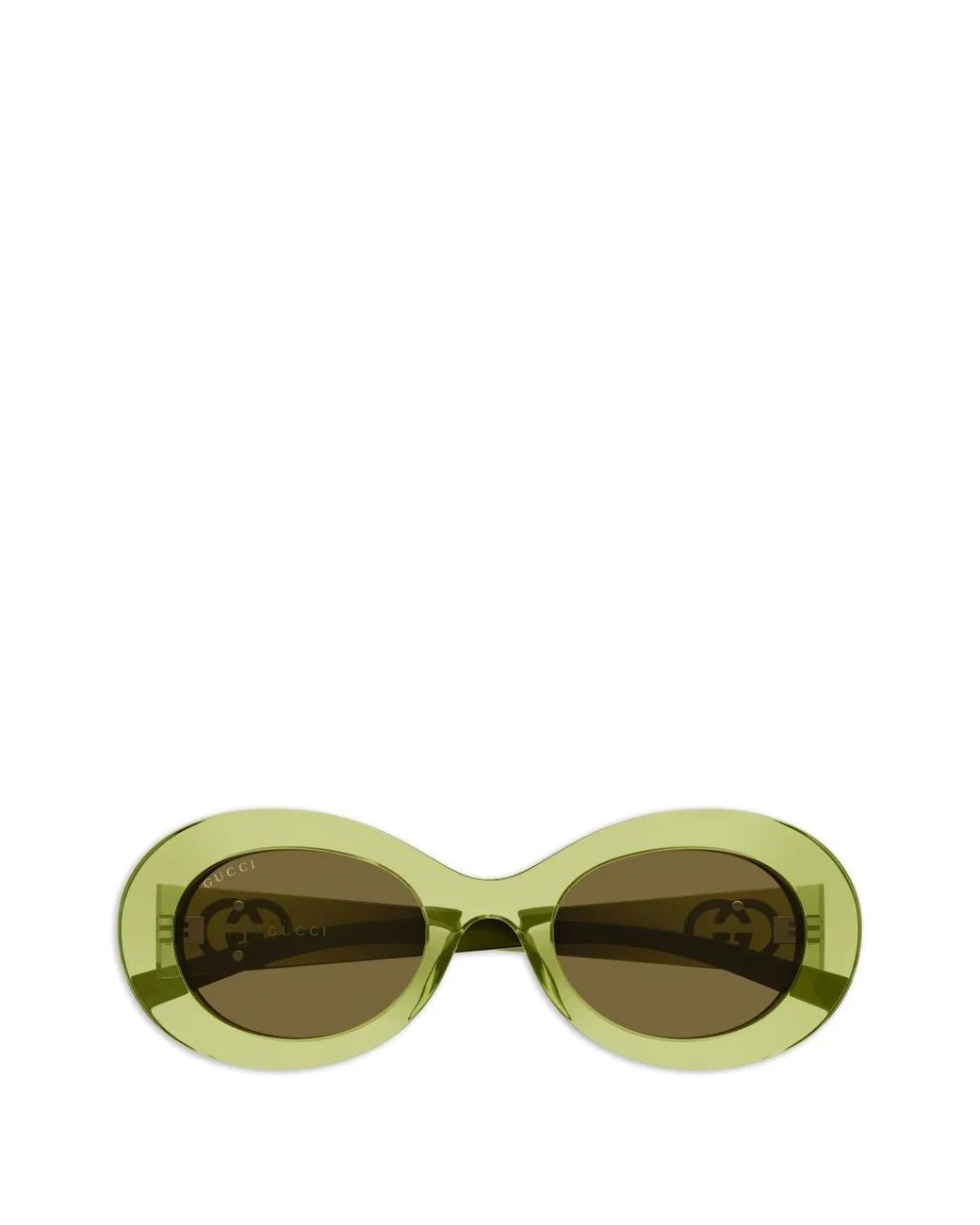 Gucci Green Oval-Frame Sunglasses
