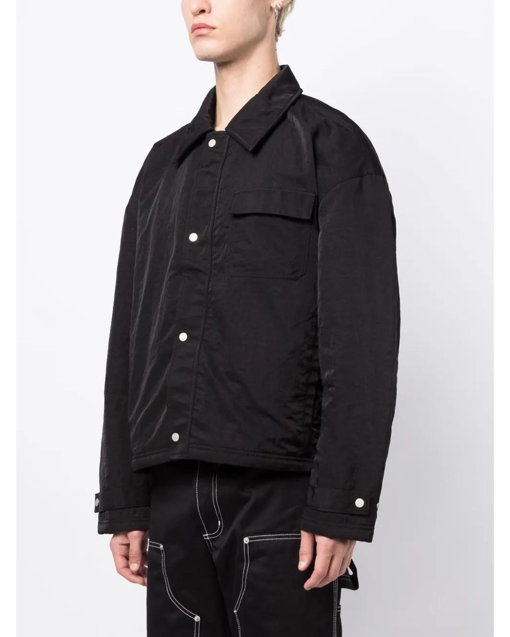 Represent Black Long-Sleeve Shirt Jacket for men