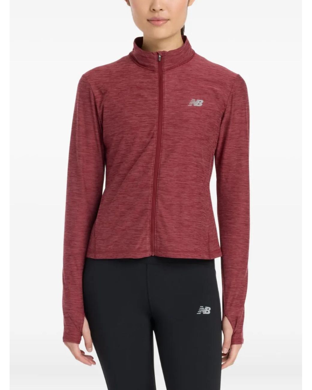 New Balance Red Space Dye Zip-Up Jacket