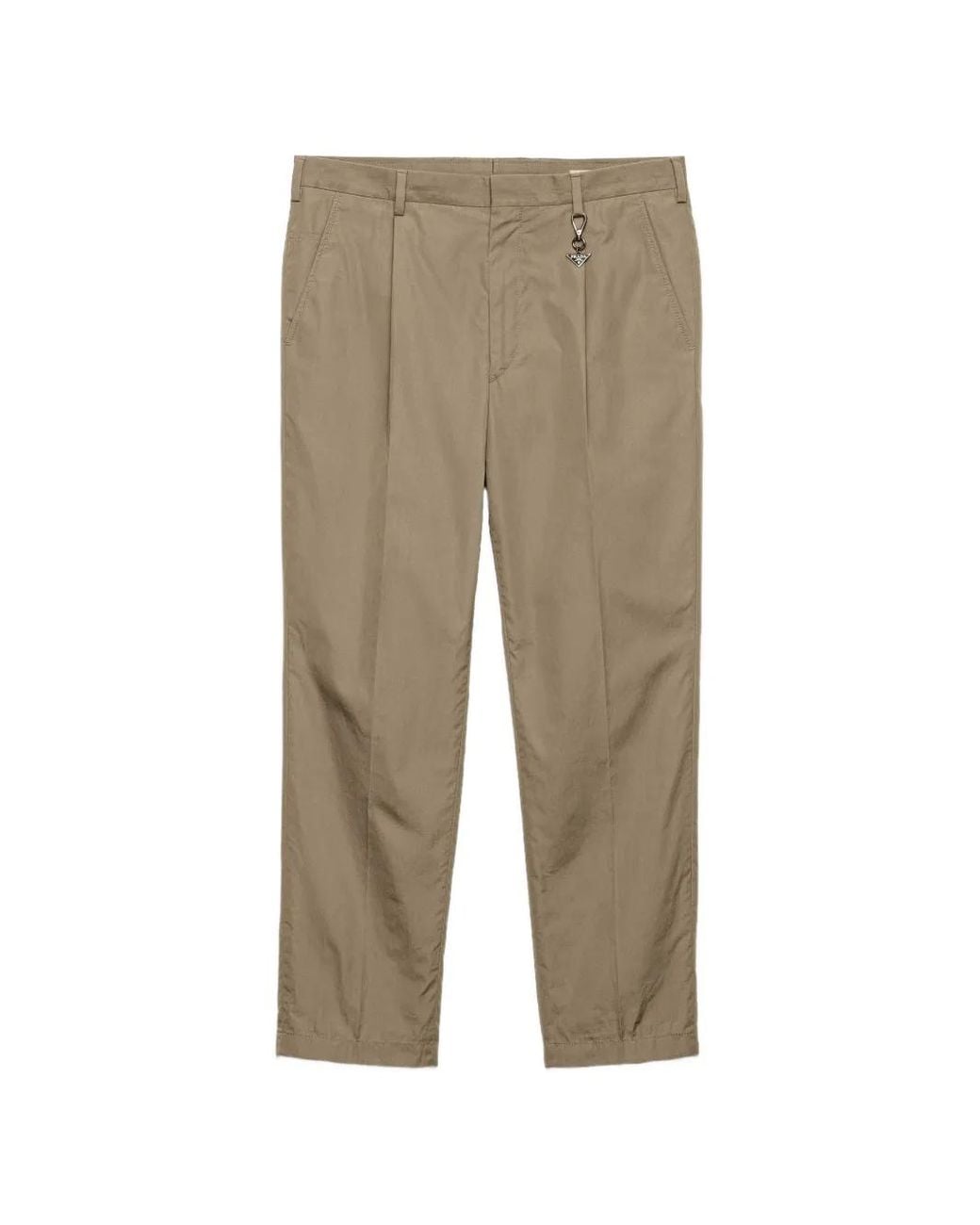 Prada Natural Cotton Pants With Key Ring for men