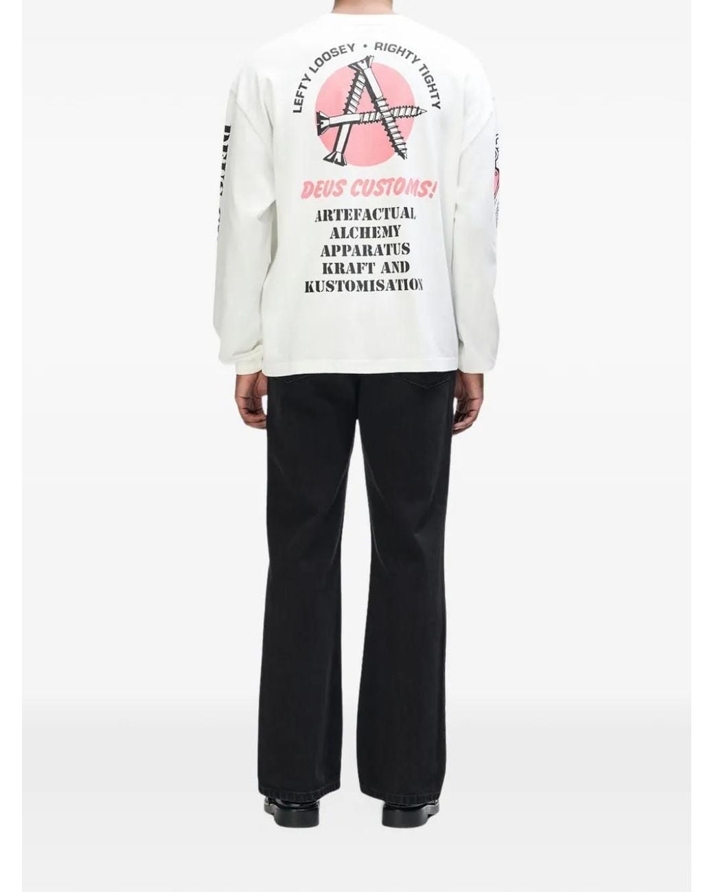 Deus Ex Machina White Locket Graphic-Print Long-Sleeve T-Shirt for men
