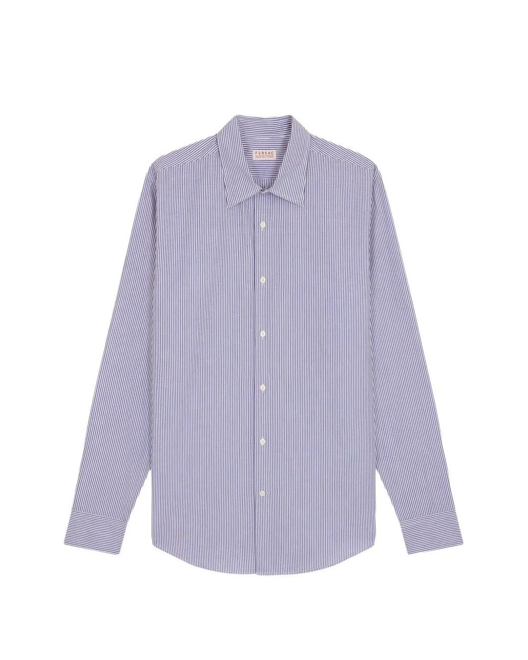 Fursac Purple Striped Long-Sleeve Shirt for men