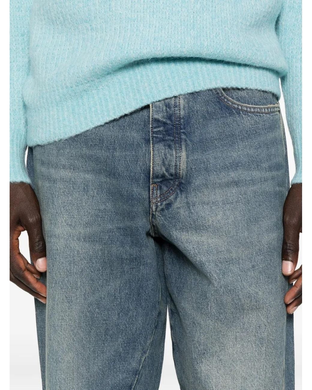 sunflower Blue Wide-Leg Twisted Jeans for men