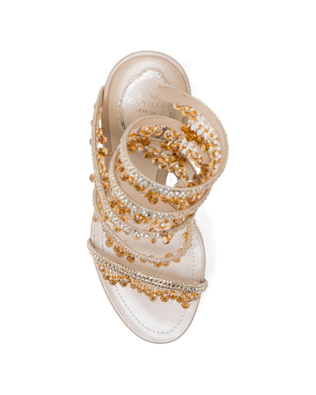 Rene Caovilla Metallic 130Mm Crystal-Embellished Sandals