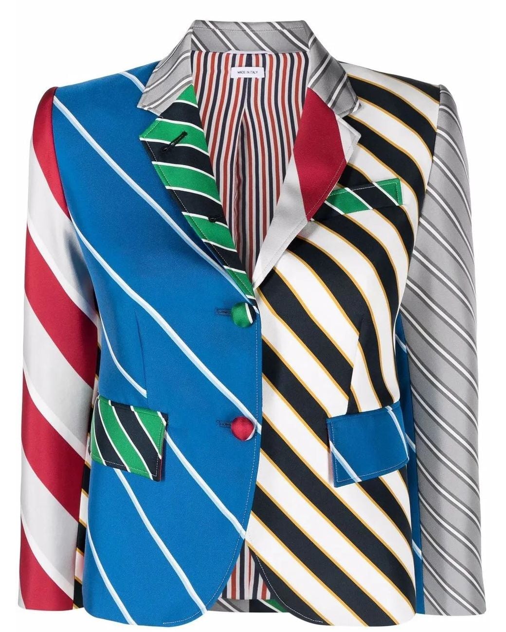 Thom Browne Blue Multi Stripe-Print Blazer