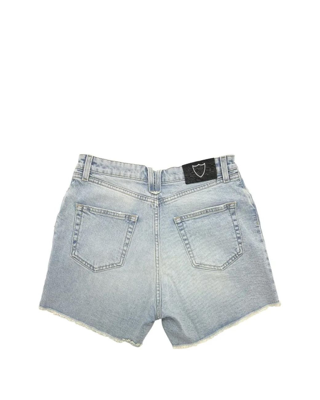 HTC Blue Raw-Cut Denim Shorts