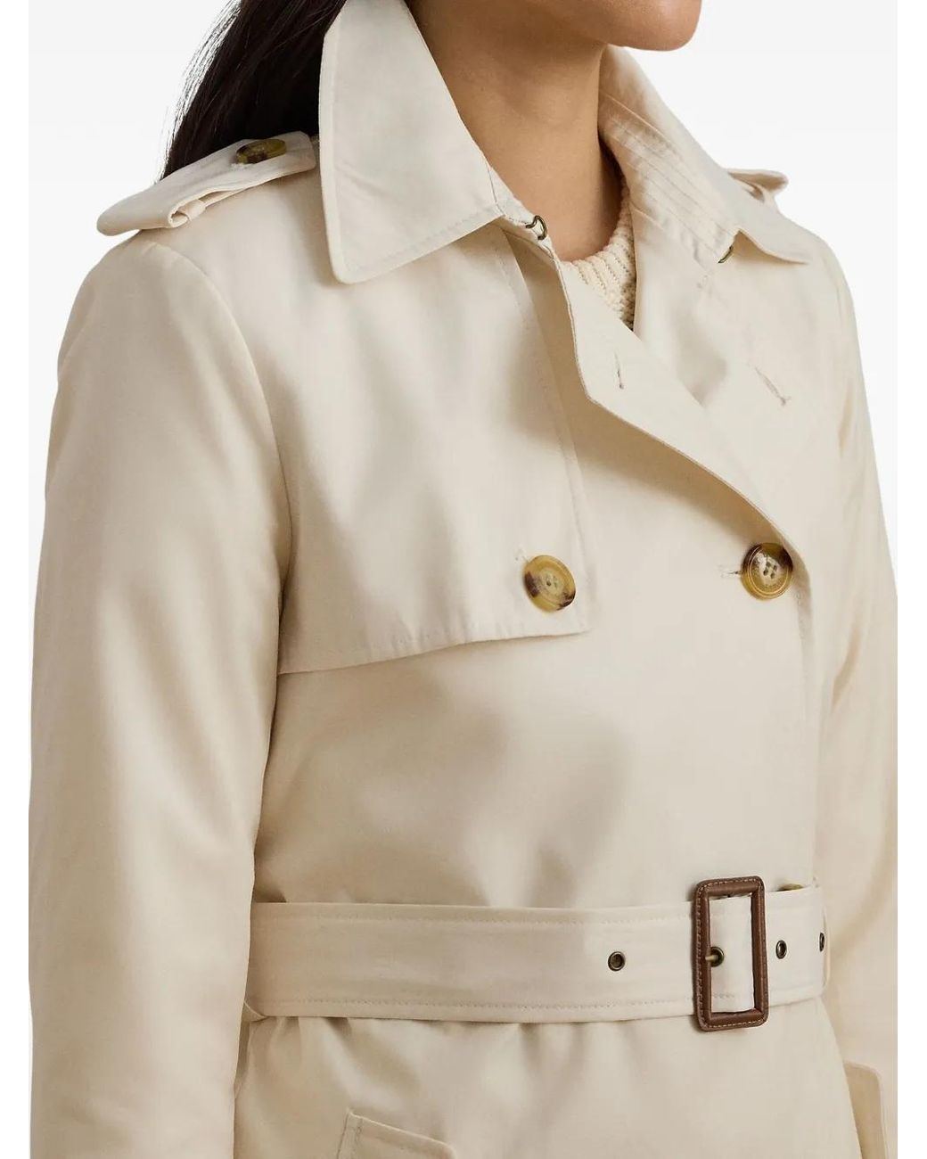 Ralph Lauren White Belted Trench-Coat