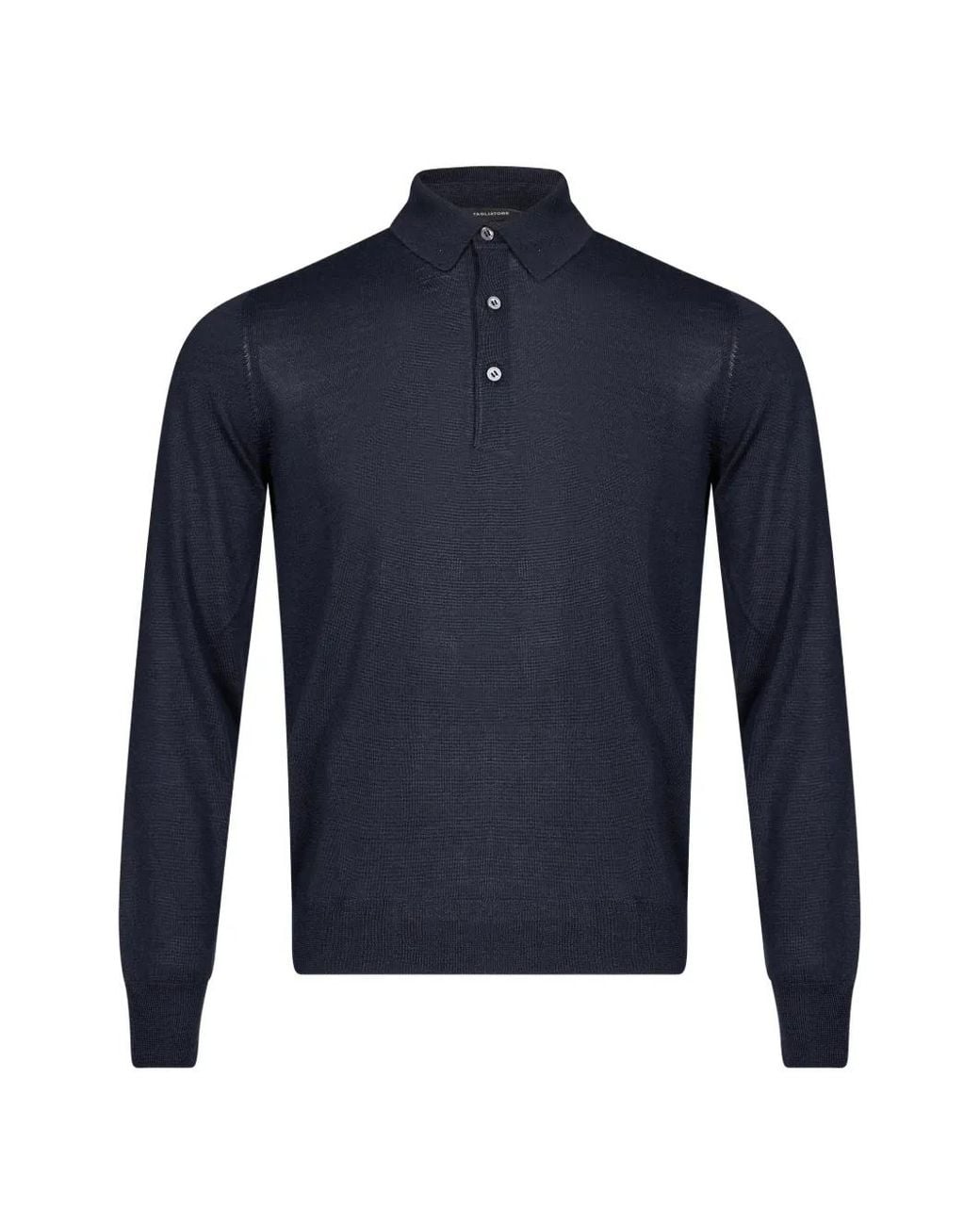 Tagliatore Blue Palmer Long-Sleeve Polo Shirt for men