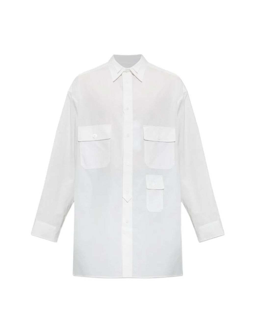 Yohji Yamamoto White Flap-Pocket Shirt for men