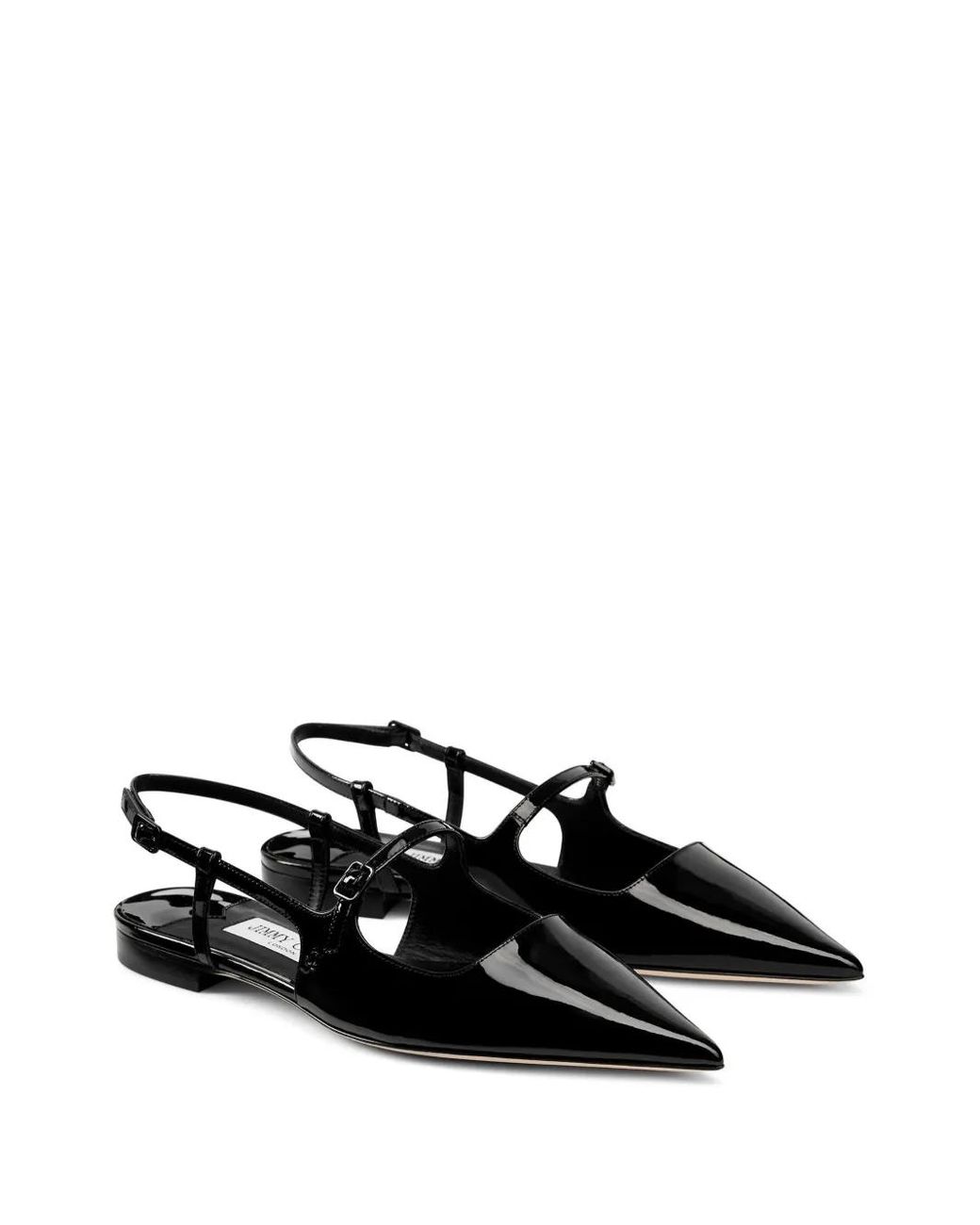 Jimmy Choo Black Pointed Toe Slingback Sandals